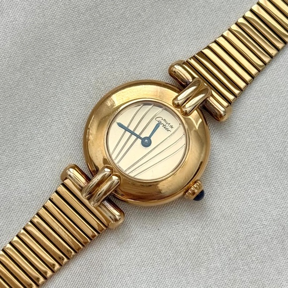 AUTHENTIC VINTAGE CARTIER GOLD WATCH - WITH BOX - Picture 6 of 9